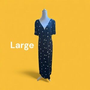 Old Navy, Navy and White Polka Dot Maxi Dress